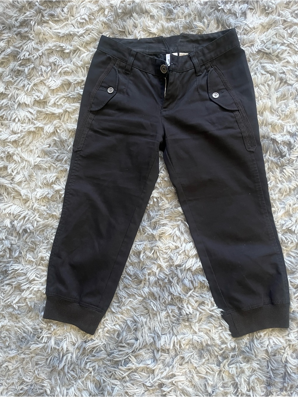 Armani Exchange Black Cotton Pants with A|X Tag